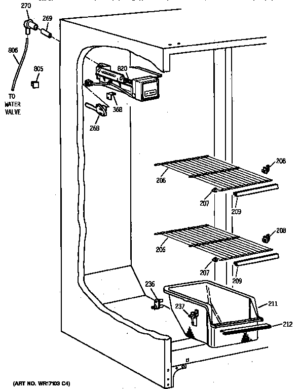 Kenmore 36358251890 freezer section diagram