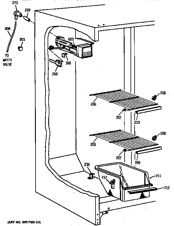 Kenmore 36358252890 freezer section diagram