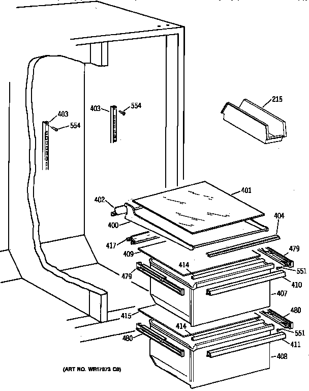 Kenmore 36358252890 fresh food section diagram