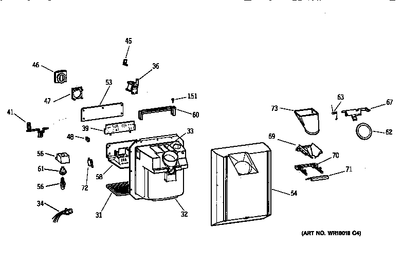 Kenmore 36358572890 dispenser diagram