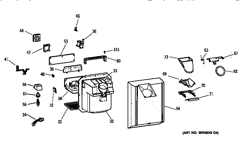 Kenmore 36358577890 dispenser diagram