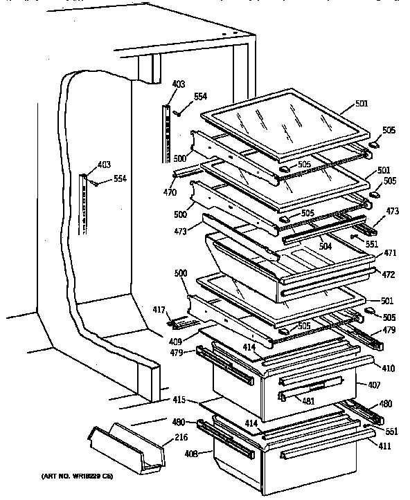 Kenmore 36358577890 fresh food section diagram