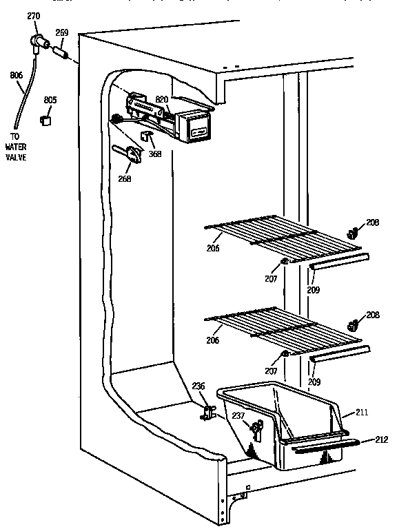 Kenmore 36358557890 freezer section diagram