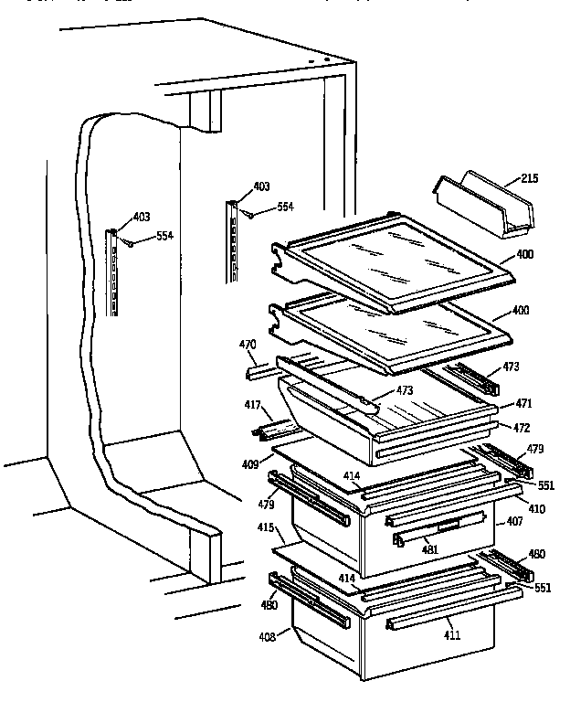 Kenmore 36358557890 fresh food section diagram