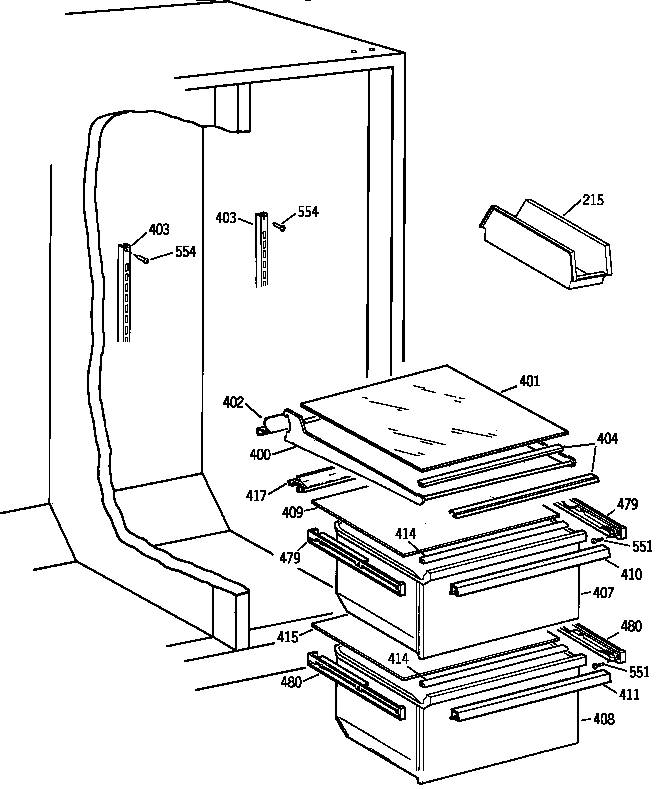 Kenmore 36348042890 fresh food section diagram