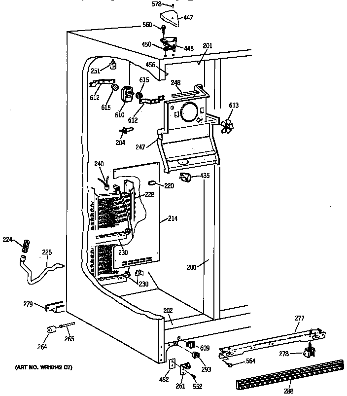 Kenmore 36348047890 freezer section diagram