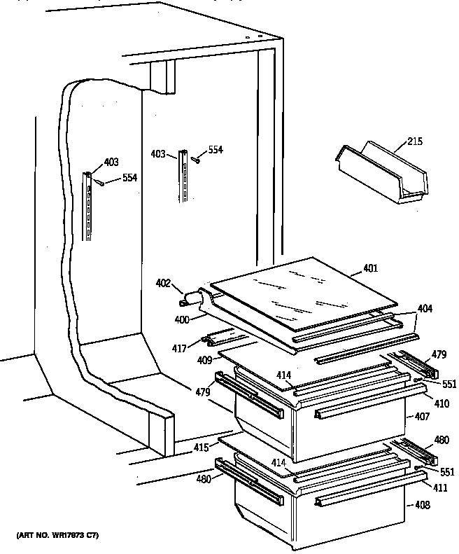 Kenmore 36348047890 fresh food section diagram