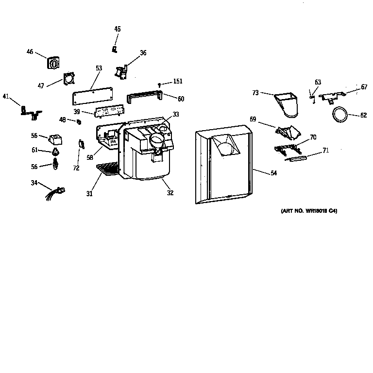 Kenmore 36358892890 dispenser diagram
