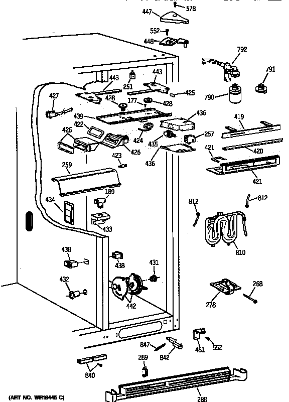 Kenmore 36358892890 fresh food section diagram