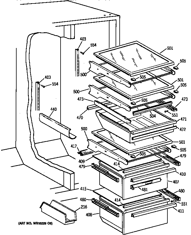 Kenmore 36358892890 fresh food section diagram