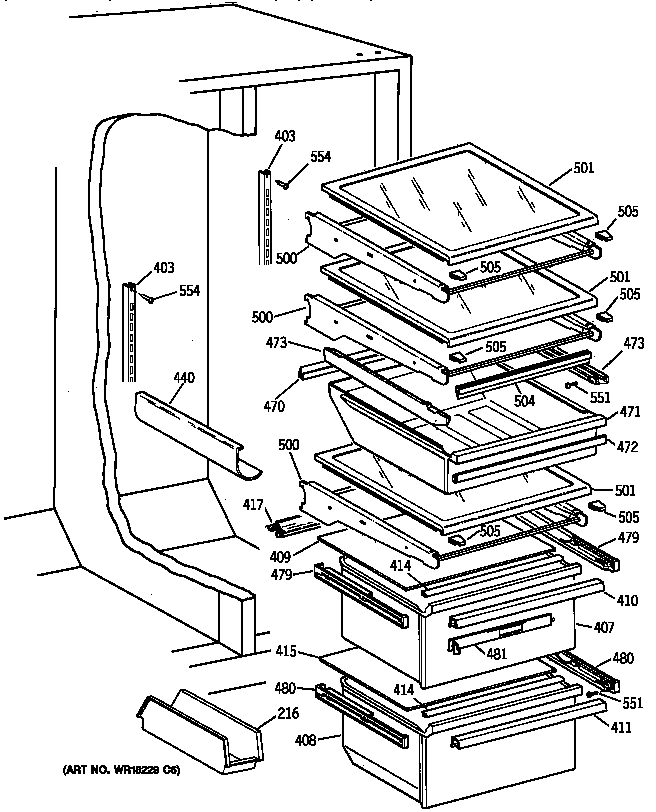 Kenmore 36358472890 fresh food section diagram