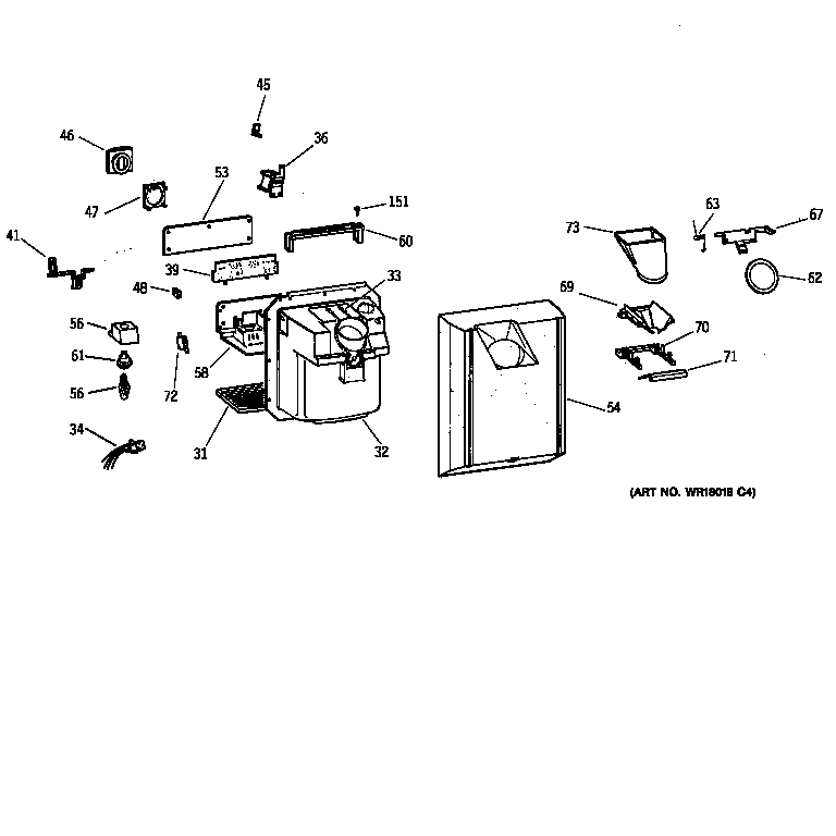 Kenmore 36358477890 dispenser diagram