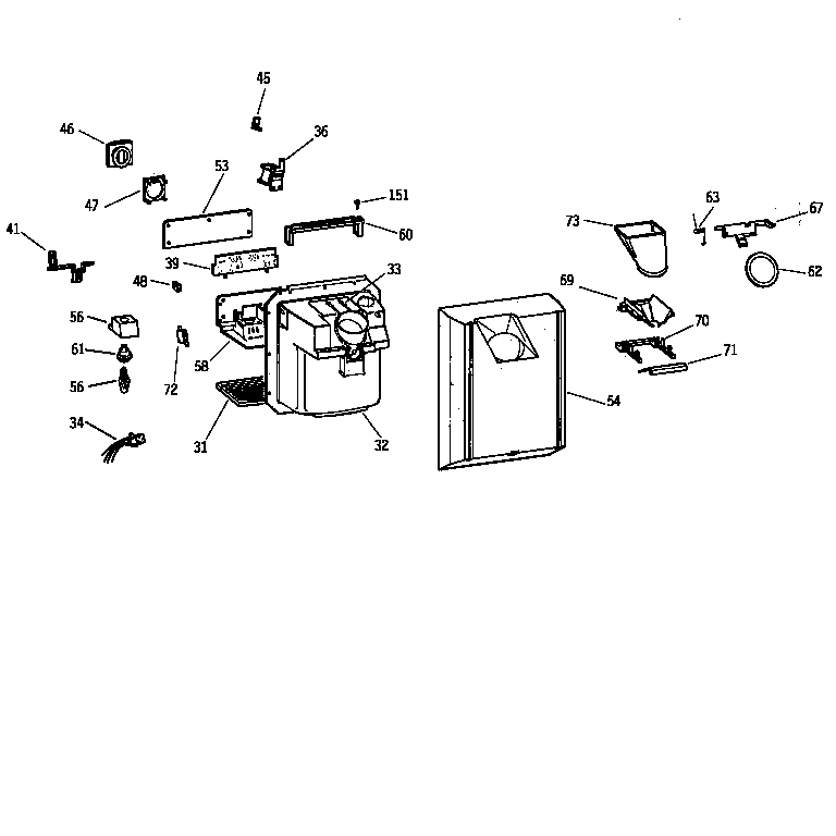 Kenmore 36358485890 dispenser diagram
