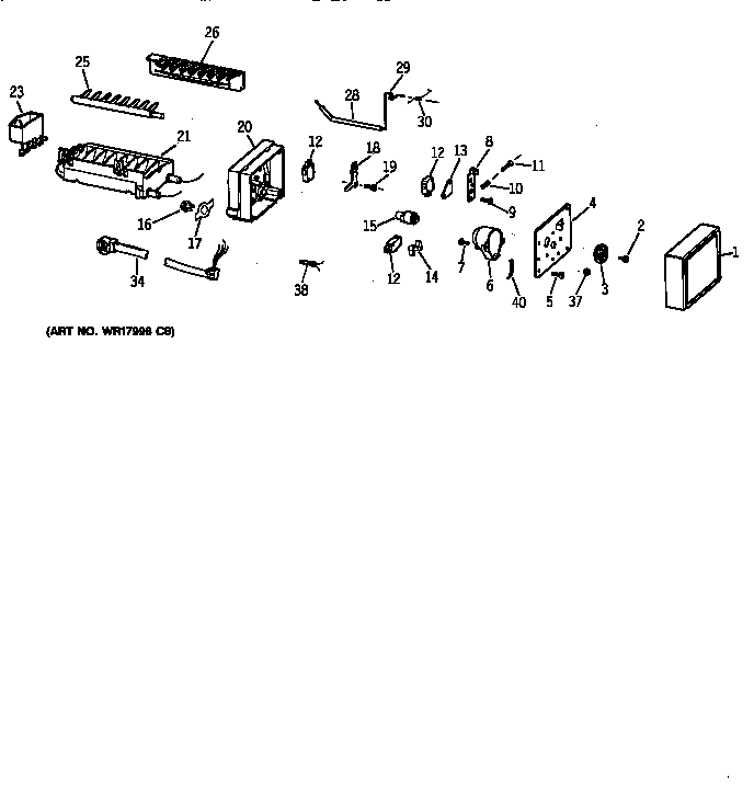 Kenmore 36358042890 icemaker wr30x0327 diagram
