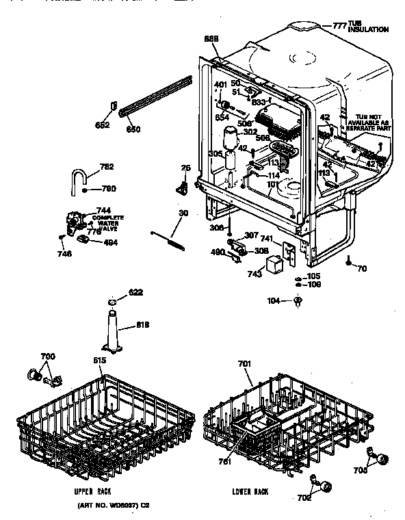 GE GSD3630Z00WW body parts diagram