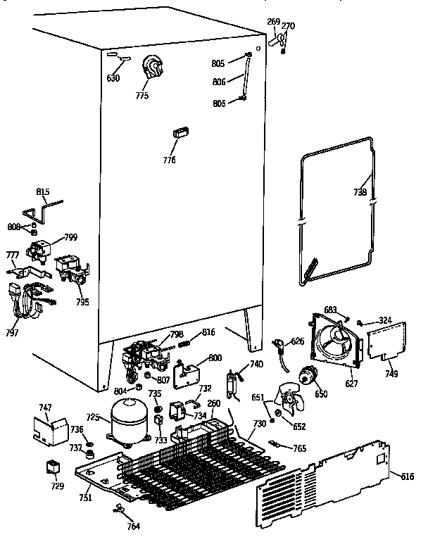 GE TFX25PPZBAA unit parts diagram