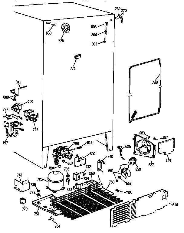 GE TFX25PPZBWW unit parts diagram