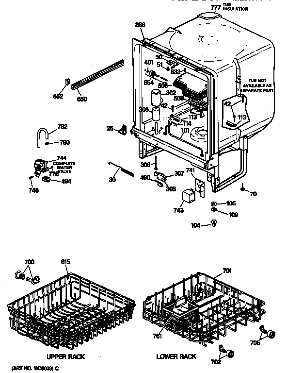 GE GSD2030Z00WW body parts diagram