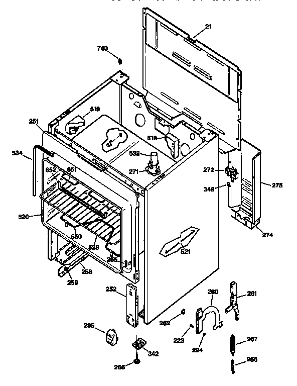 GE JBS03V4 body parts diagram