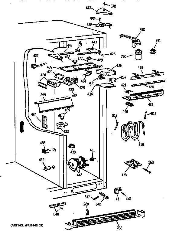 GE TPX24BPZBWW fresh food section diagram