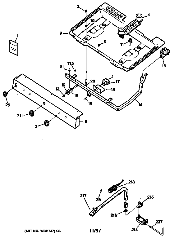 GE JGBS15PEW1WH gas & burner parts diagram