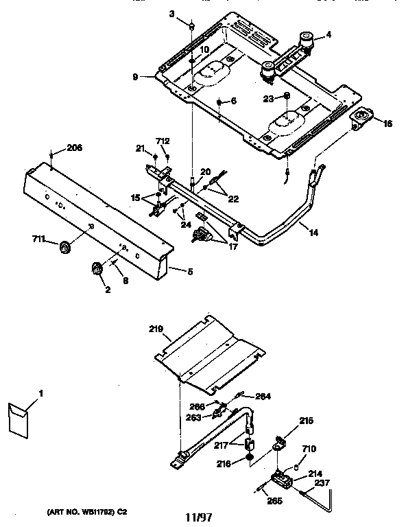 GE JGBS04PPA1AD gas & burner parts diagram