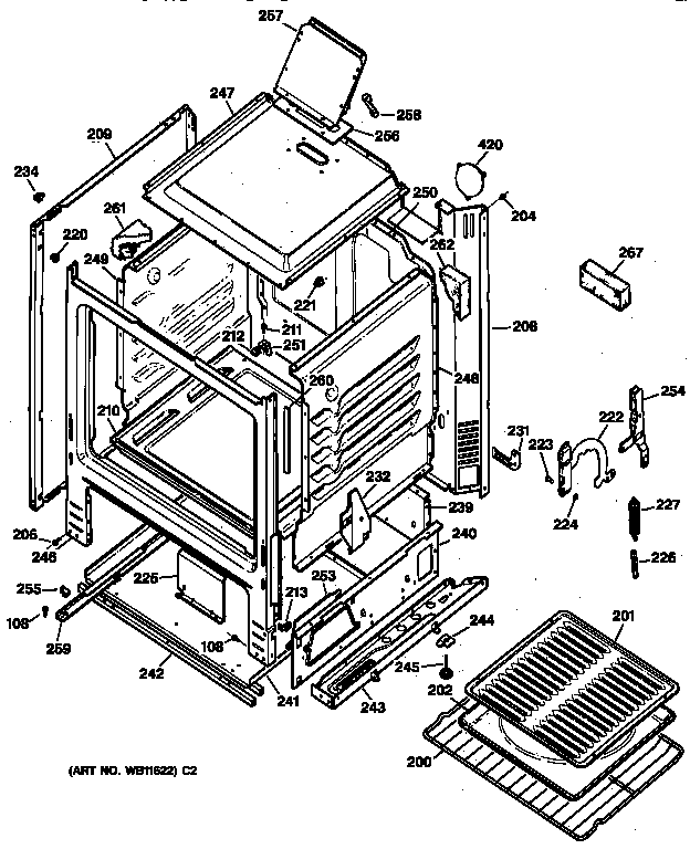 GE JGBS04PPA1AD body parts diagram