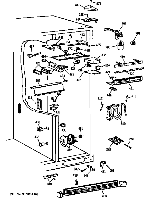 GE TFX30PPZCAA fresh food section diagram