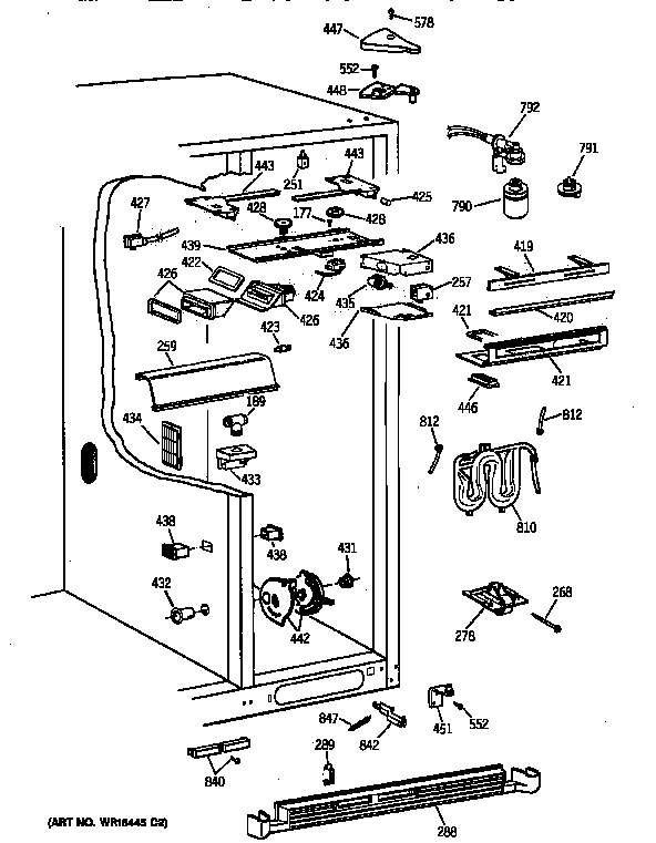 GE TFX30PPZCBB fresh food section diagram