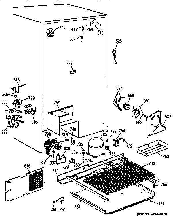 GE TFX30PPZCBB unit parts diagram