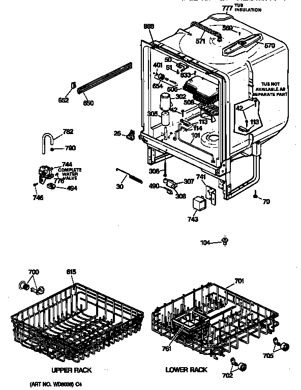 GE GSD900XX03BA body parts diagram
