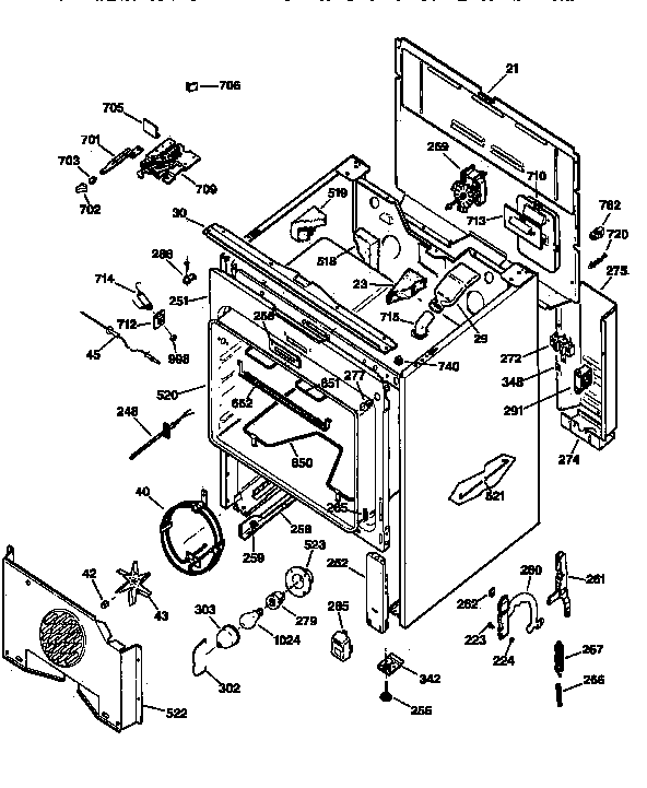 GE JB960AY2 body parts diagram