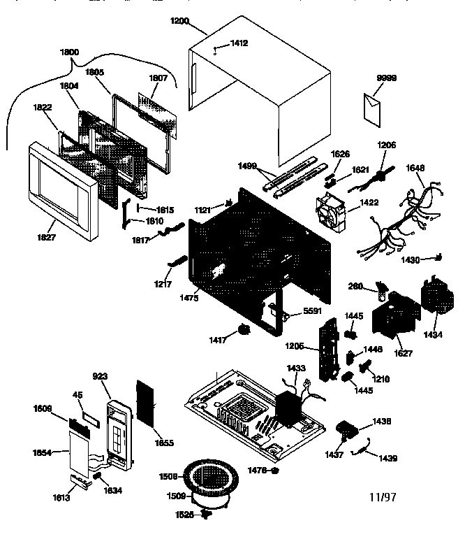 GE JE740WY01 microwave parts diagram