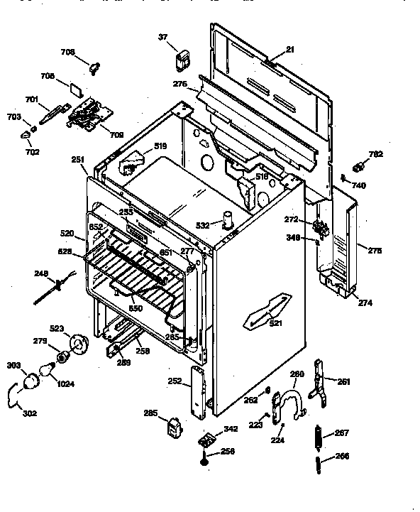 GE JBP46WIY2 body parts diagram