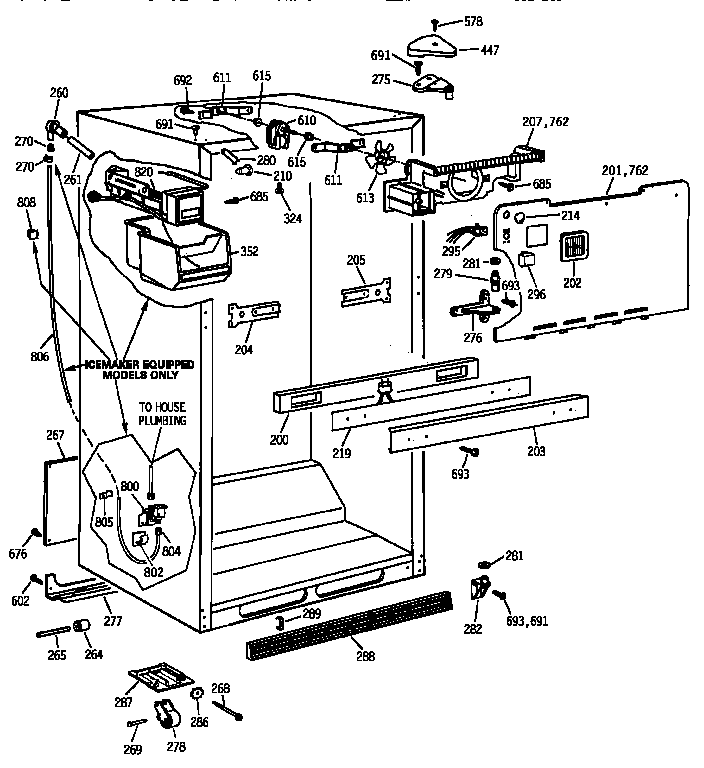 Kenmore 36368962893 cabinet parts diagram