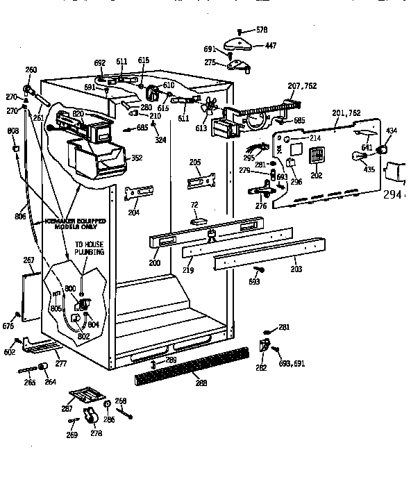 Kenmore 36368287891 cabinet parts diagram
