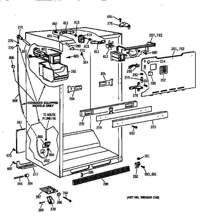 Kenmore 36368852892 cabinet parts diagram