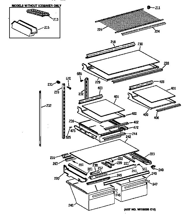 Kenmore 36368852892 shelf parts diagram