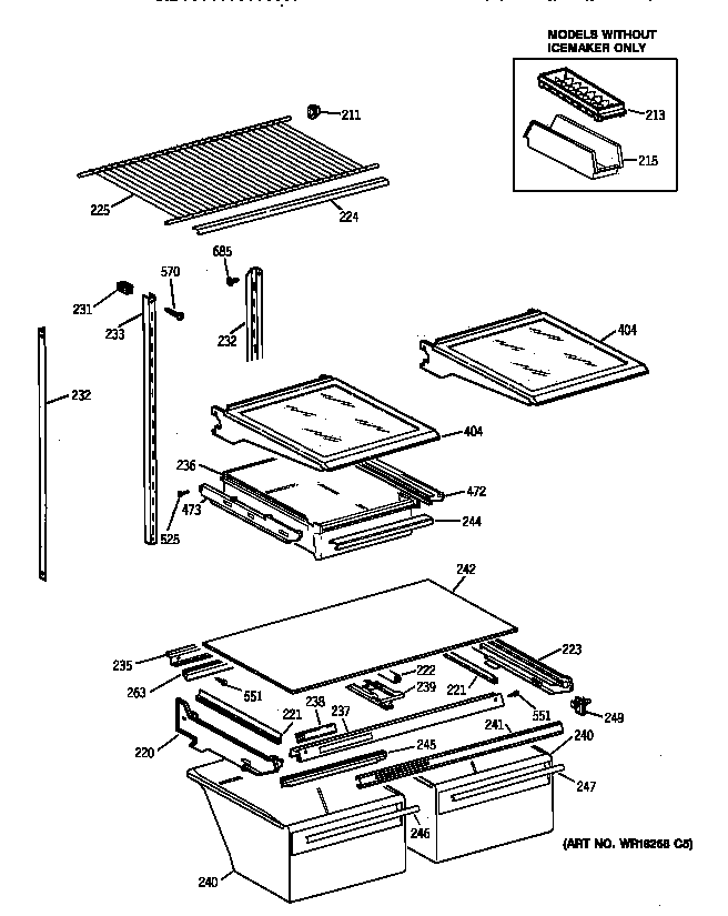 Kenmore 36378962894 shelf parts diagram