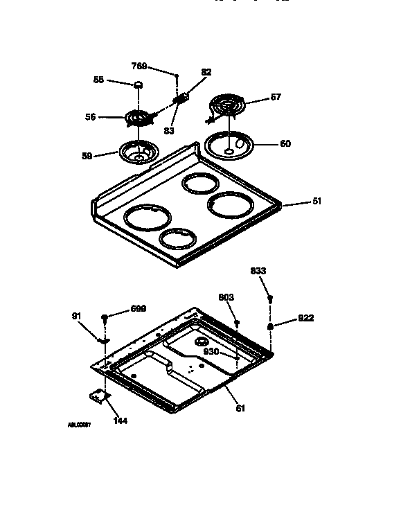 GE JBS02LY1WH cooktop diagram