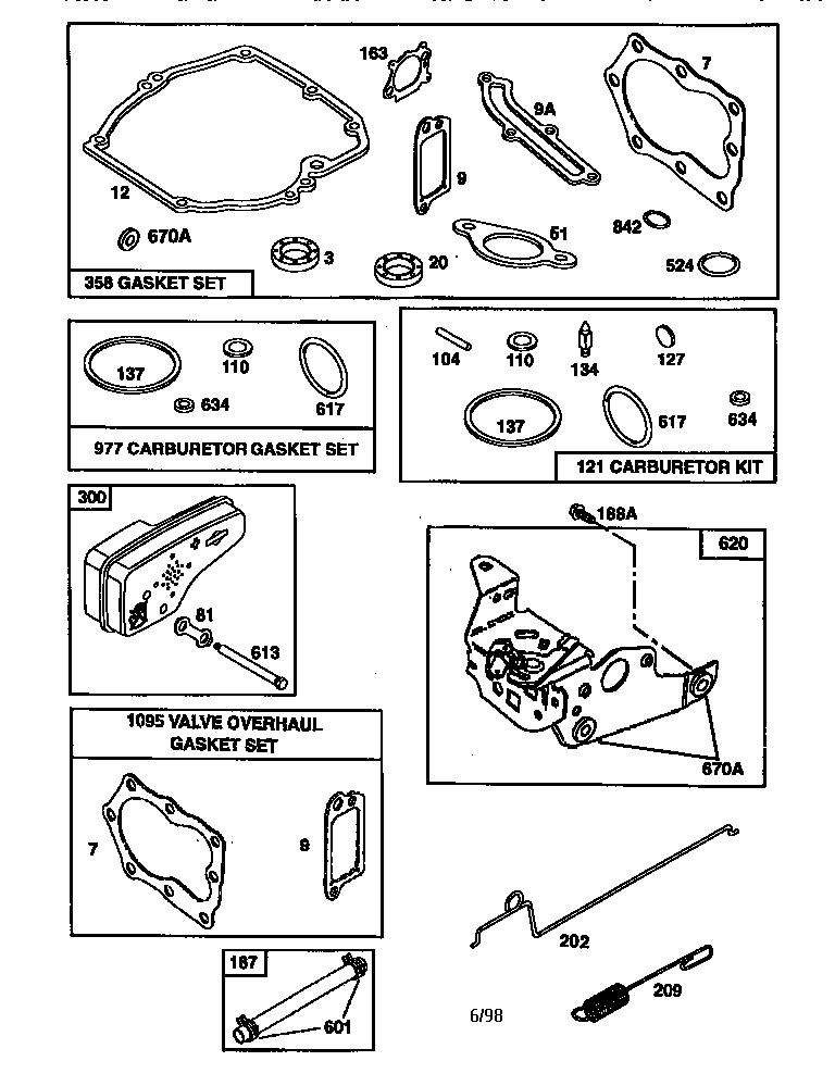 Craftsman 917377550 air cleaner assembly and gasket set diagram