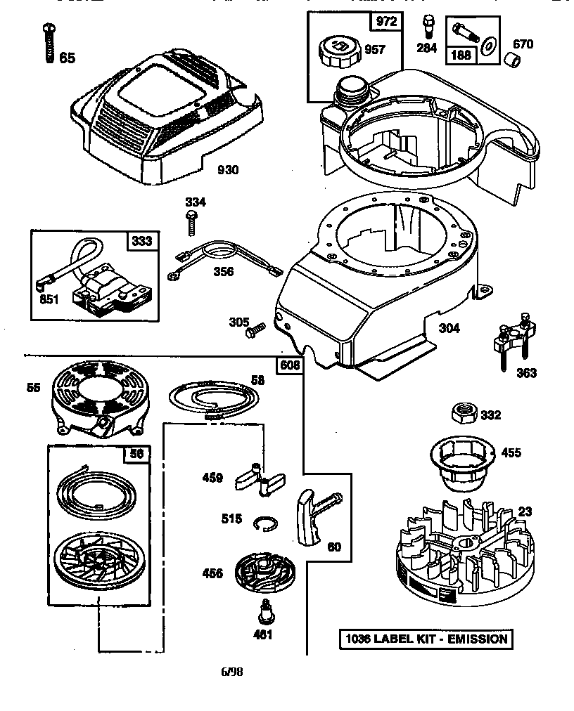 Craftsman 917377550 rewind starter diagram