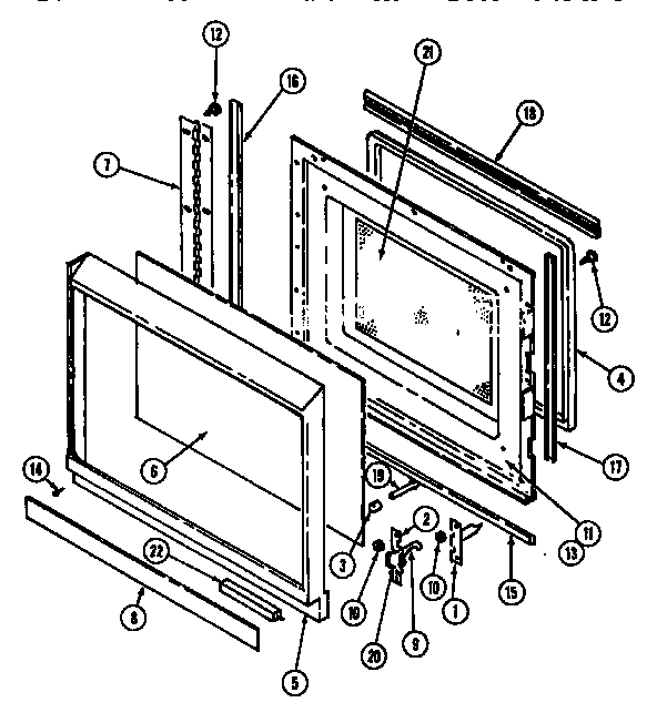 Jenn-Air WM2720B/M167B door diagram