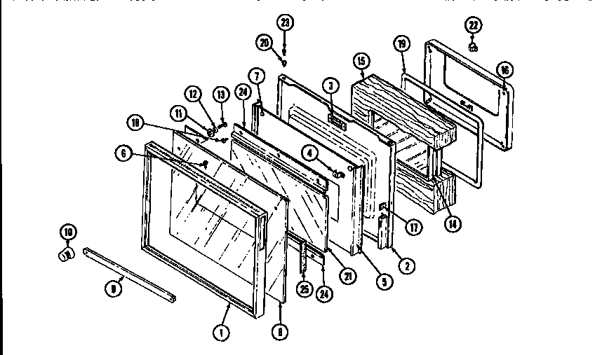 Jenn-Air WM2720B/M167B door-lower diagram