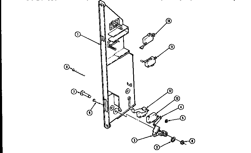 Jenn-Air WM2720B/M167B interlock switches-upper diagram