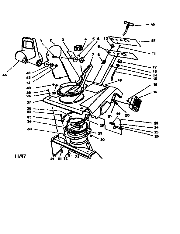 Lawn-Boy 320 (28222-7900001 & UP) upper shroud assembly (continued) diagram
