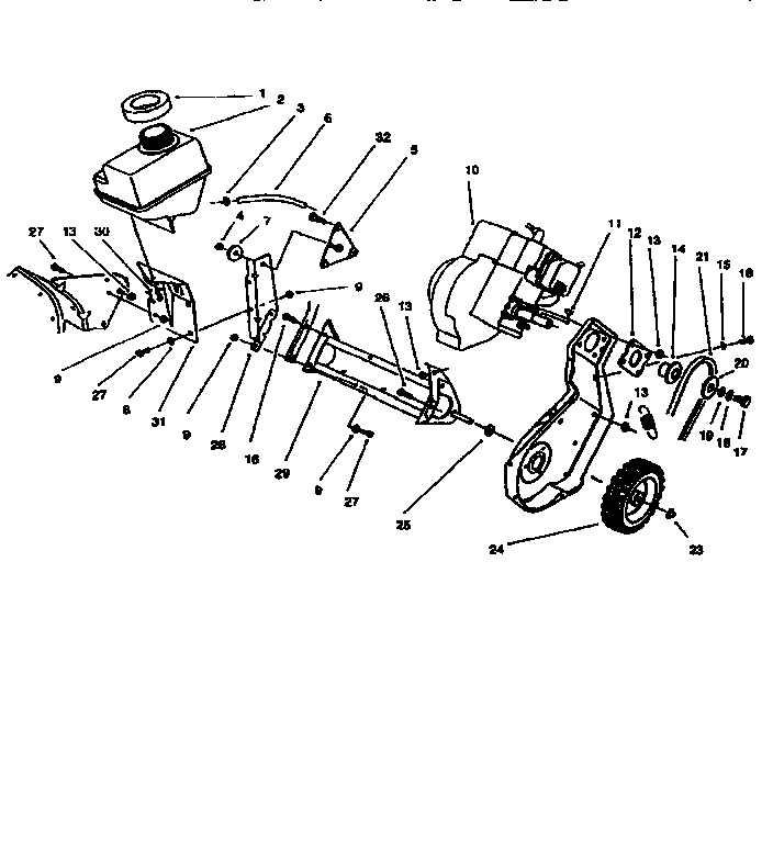 Lawn-Boy 320 (28222-7900001 & UP) engine and frame diagram