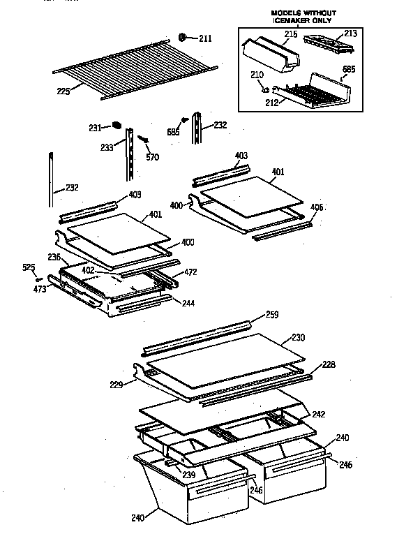 GE TBX18IAZKRWW shelf parts diagram