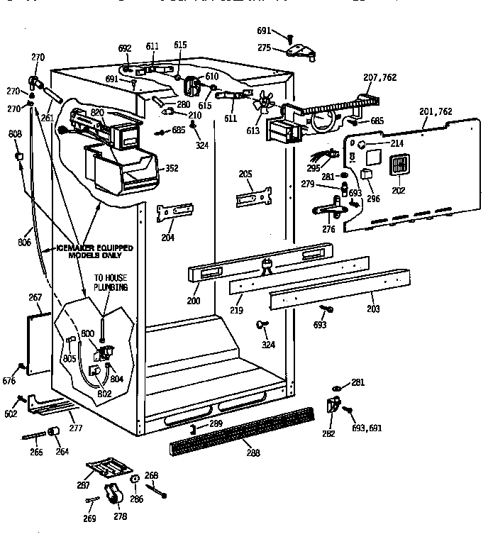 GE TBX18IAZLRWW cabinet parts diagram