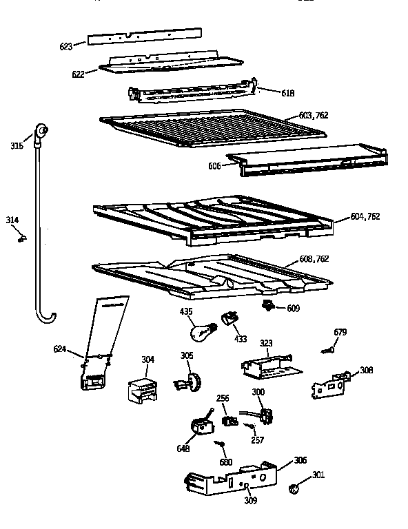 GE TBX18IAZLRWW compartment separator parts diagram